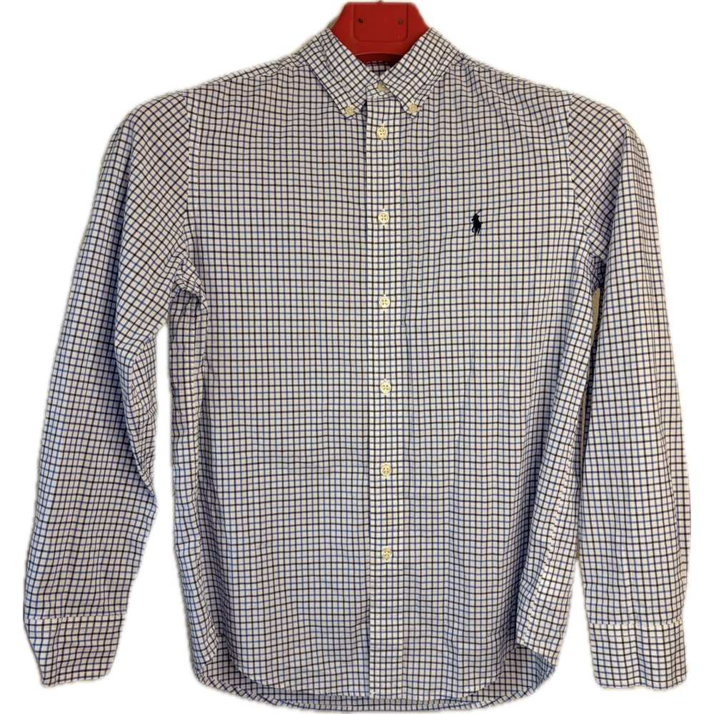 Polo Ralph Lauren Boys Checkered Button Down Large 14-16 Classic Casual